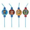 8 Pailles Flexibles Plastique Pat' Patrouille - Paw Patrol Soldes