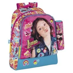 Grand Sac à Dos Adaptable Soy Luna + Trousse Rose Et Bleu - Soy Luna Soldes
