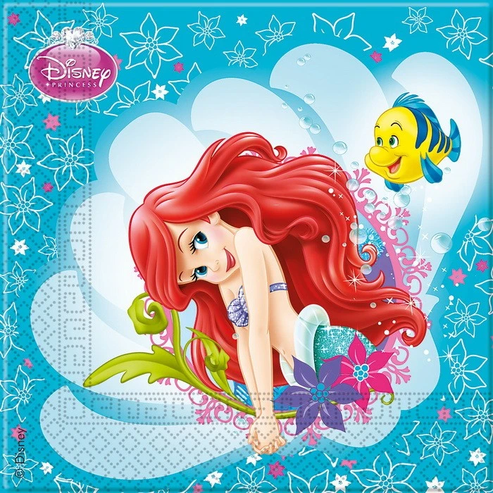 Lot De 20 Serviettes De Fête Ariel - La Petite Sirene Soldes 3 Lot De 20 Serviettes De Fête Ariel - La Petite Sirene Soldes