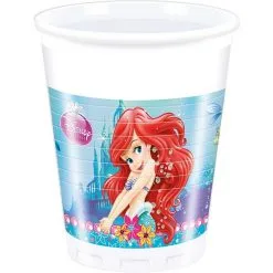 Lot De 8 Gobelets De Fête Ariel - La Petite Sirene Soldes